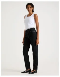 GRAB Mom High Rise Jeans in Deep Washed Down Vintage Indigo