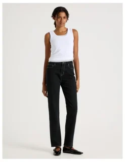 GRAB Mom High Rise Jeans in Deep Washed Down Vintage Indigo