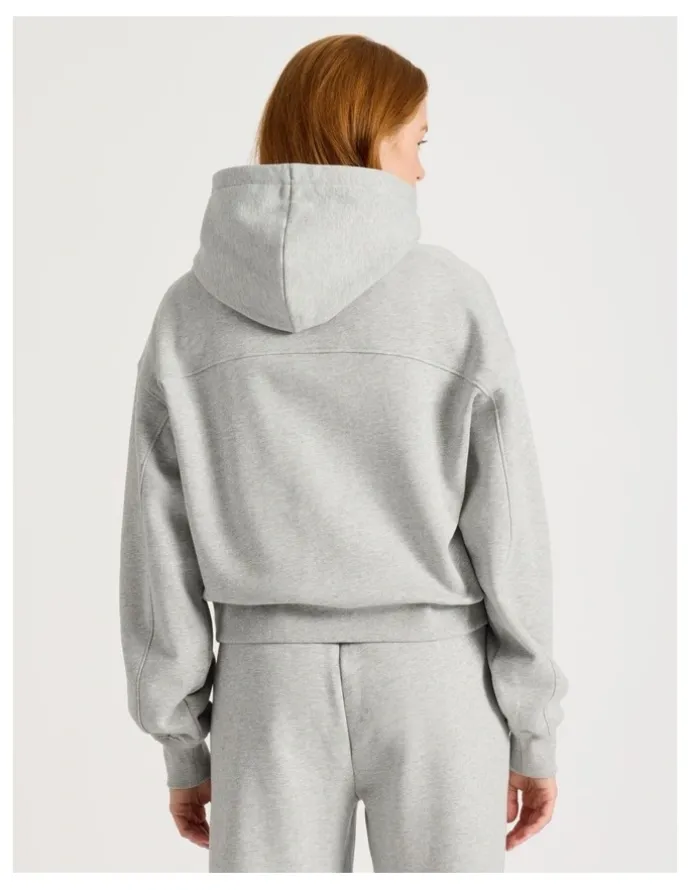 GRAB Oversized Hoodie With Seam Details in Light Heather Grey