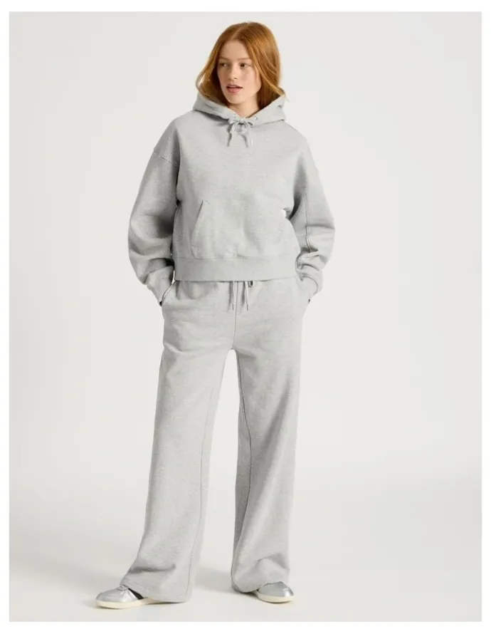 GRAB Oversized Hoodie With Seam Details in Light Heather Grey