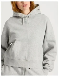 GRAB Oversized Hoodie With Seam Details in Light Heather Grey