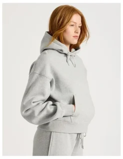 GRAB Oversized Hoodie With Seam Details in Light Heather Grey