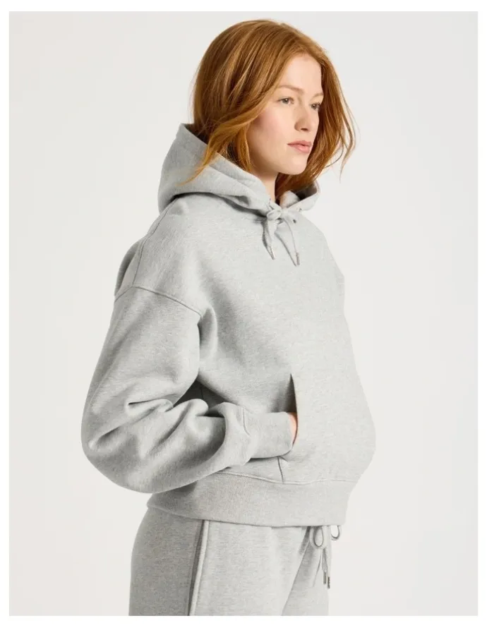 GRAB Oversized Hoodie With Seam Details in Light Heather Grey