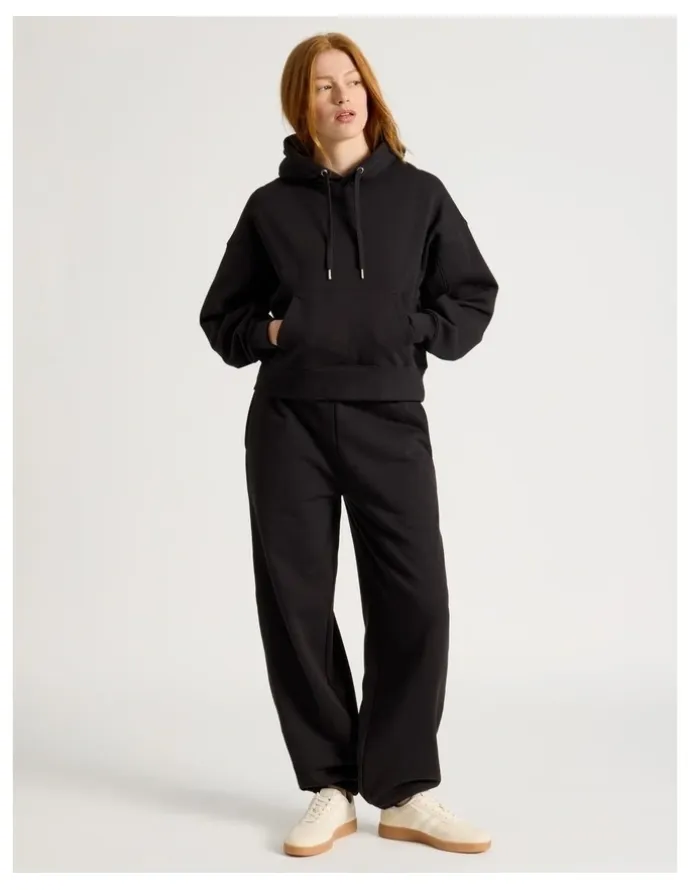GRAB Oversized Hoodie With Seam Details in Black
