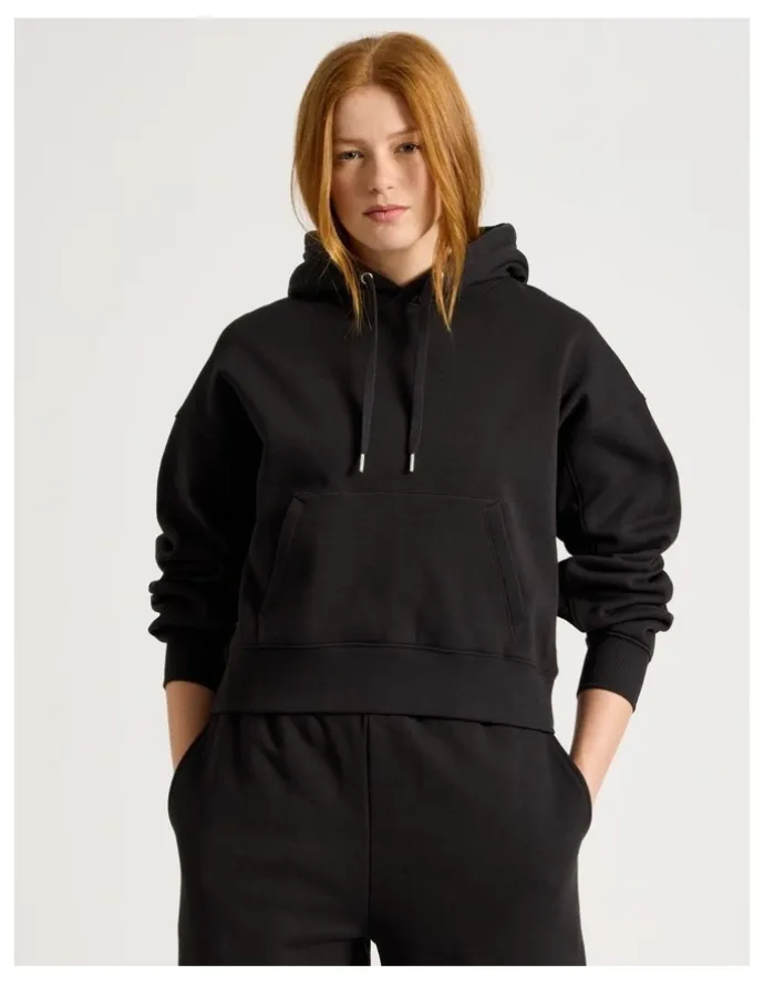 GRAB Oversized Hoodie With Seam Details in Black