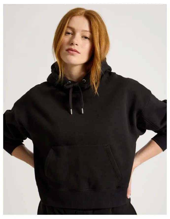GRAB Oversized Hoodie With Seam Details in Black
