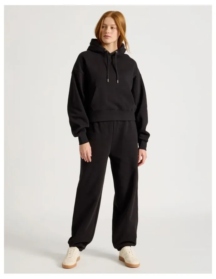 GRAB Oversized Hoodie With Seam Details in Black