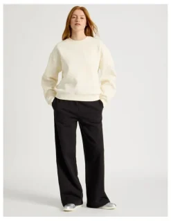 GRAB Oversized Sweater With Seam Details in Off White