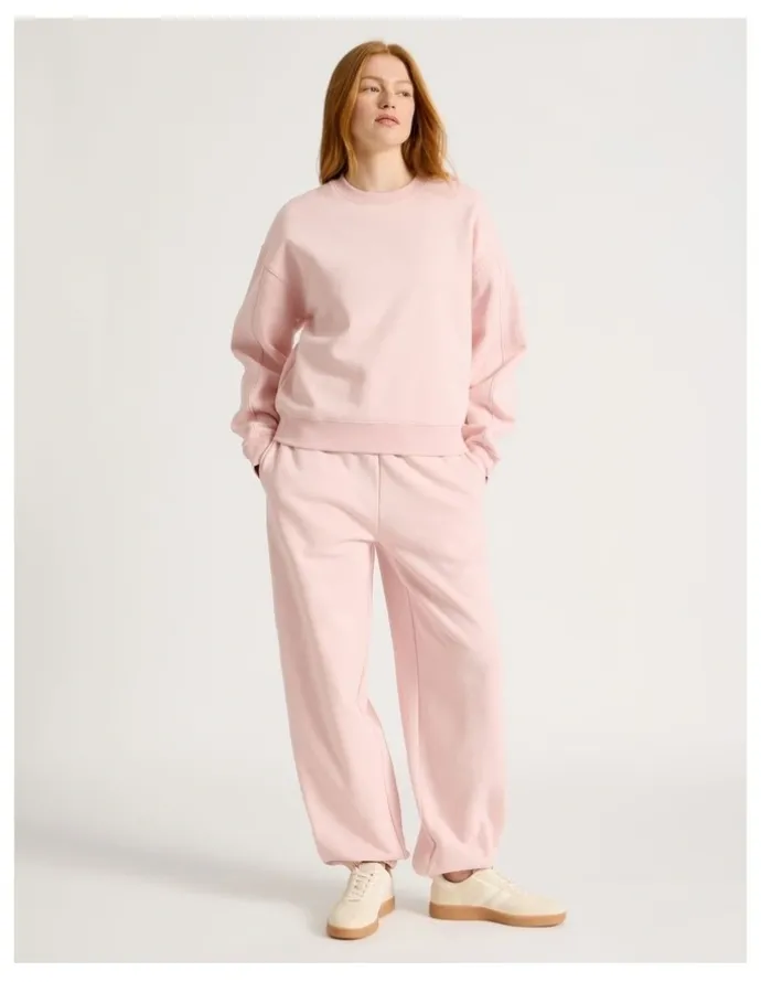 GRAB Oversized Sweater With Seam Details in Light Pink