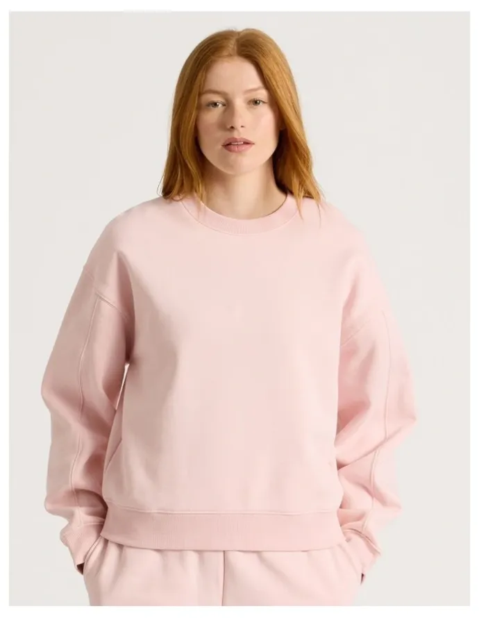 GRAB Oversized Sweater With Seam Details in Light Pink