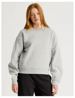 GRAB Oversized Sweater With Seam Details in Grey Marle