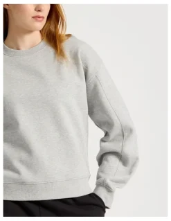 GRAB Oversized Sweater With Seam Details in Grey Marle