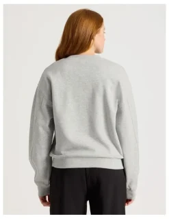 GRAB Oversized Sweater With Seam Details in Grey Marle