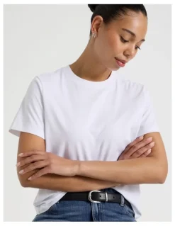 GRAB Regular Fit Crew Neck Tee in White