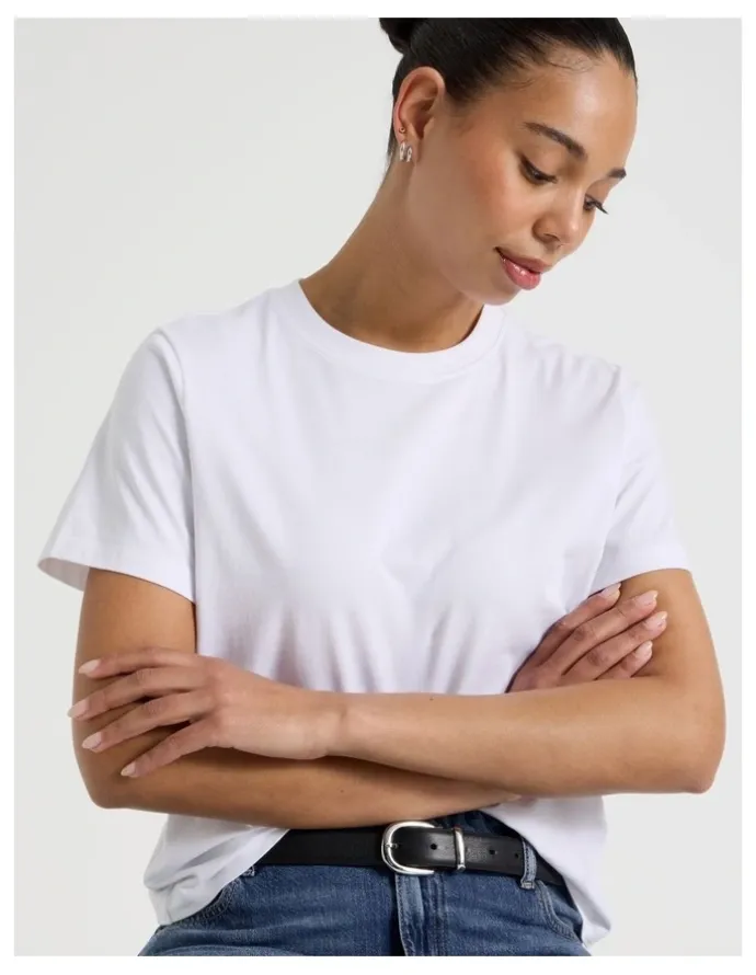 GRAB Regular Fit Crew Neck Tee in White