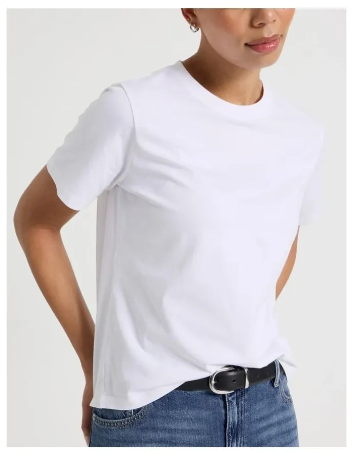 GRAB Regular Fit Crew Neck Tee in White