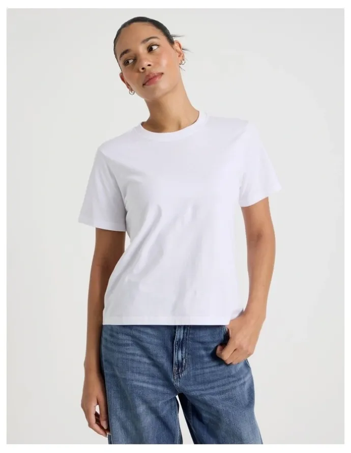 GRAB Regular Fit Crew Neck Tee in White