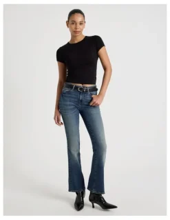 GRAB Sculpt Bootcut Mid Rise Jeans in Dark Wash