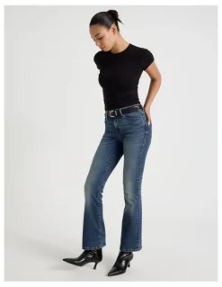 GRAB Sculpt Bootcut Mid Rise Jeans in Dark Wash