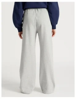 GRAB Wide Leg Fleece Pants in Light Heather Grey