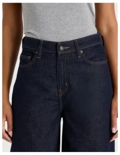 GRAB Wider Leg High Rise Jean In Rinse