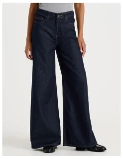 GRAB Wider Leg High Rise Jean In Rinse