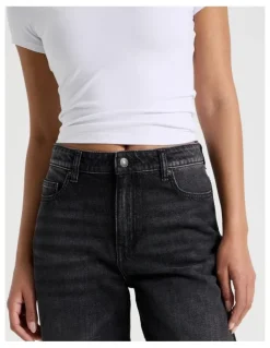 GRAB Barrel Mid Rise Jean In Washed Black