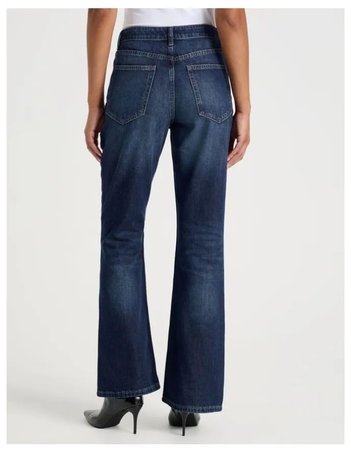 GRAB Flare High Rise Jeans in Dark Wash