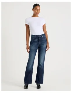 GRAB Flare High Rise Jeans in Dark Wash
