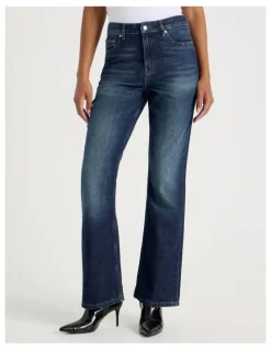 GRAB Flare High Rise Jeans in Dark Wash