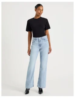 GRAB Flare High Rise Jeans in Light Wash