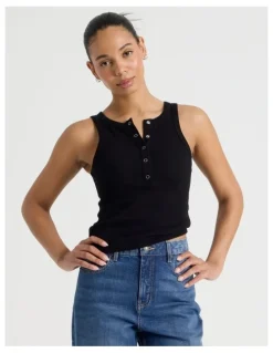 GRAB Henley Tank in Black