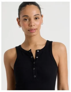 GRAB Henley Tank in Black