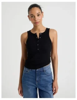 GRAB Henley Tank in Black