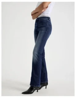 GRAB Sculpt Bootcut Mid Rise Jean in Medium Indigo
