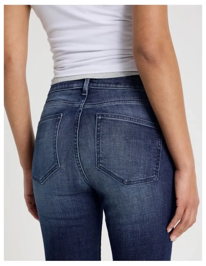 GRAB Sculpt Bootcut Mid Rise Jean in Medium Indigo