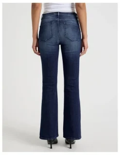 GRAB Sculpt Bootcut Mid Rise Jean in Medium Indigo