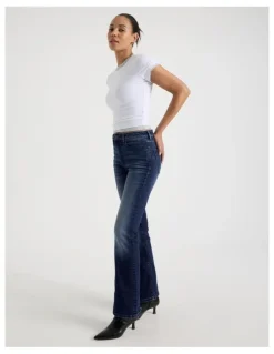 GRAB Sculpt Bootcut Mid Rise Jean in Medium Indigo
