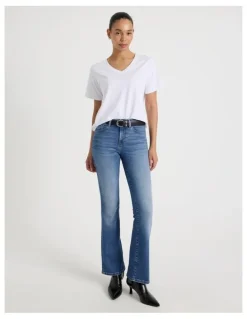 GRAB Sculpt Bootcut Mid Rise Jean In Bright Indigo