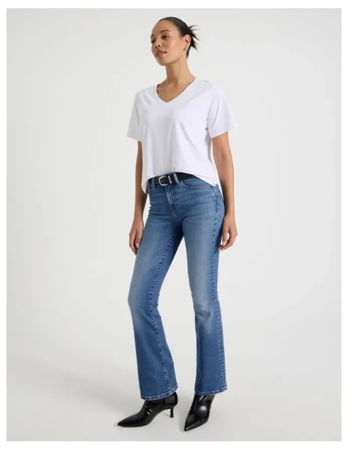 GRAB Sculpt Bootcut Mid Rise Jean In Bright Indigo