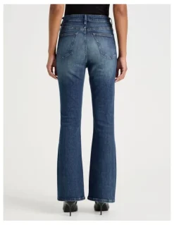 GRAB Skinny Bootcut High Rise Jeans in Dark Indigo