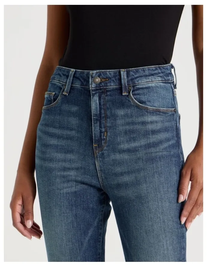 GRAB Skinny Bootcut High Rise Jeans in Dark Indigo