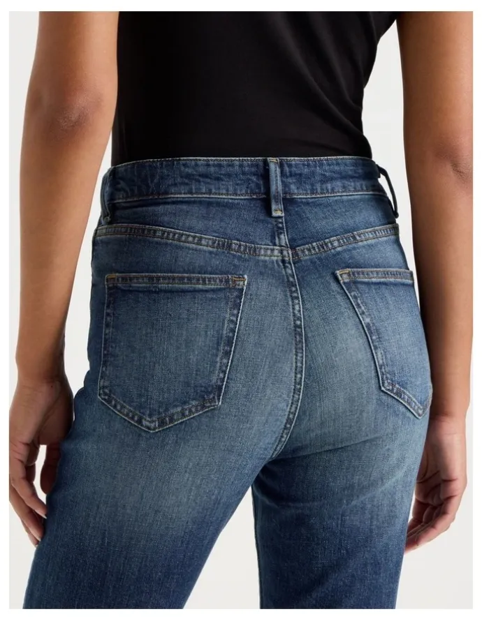 GRAB Skinny Bootcut High Rise Jeans in Dark Indigo