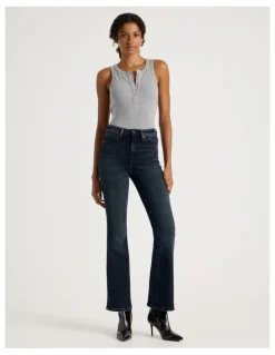 GRAB Skinny Bootcut High Rise Jean in Blue Black