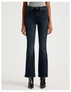 GRAB Skinny Bootcut High Rise Jean in Blue Black
