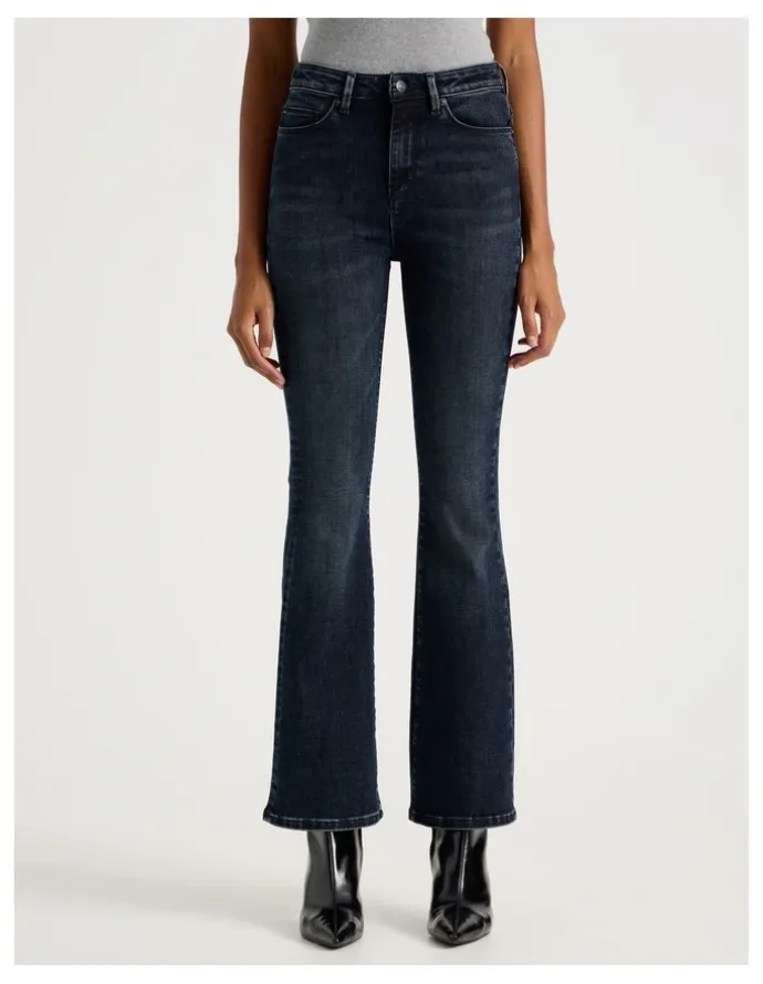 GRAB Skinny Bootcut High Rise Jean in Blue Black