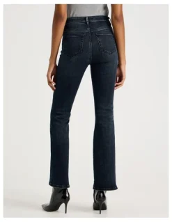 GRAB Skinny Bootcut High Rise Jean in Blue Black