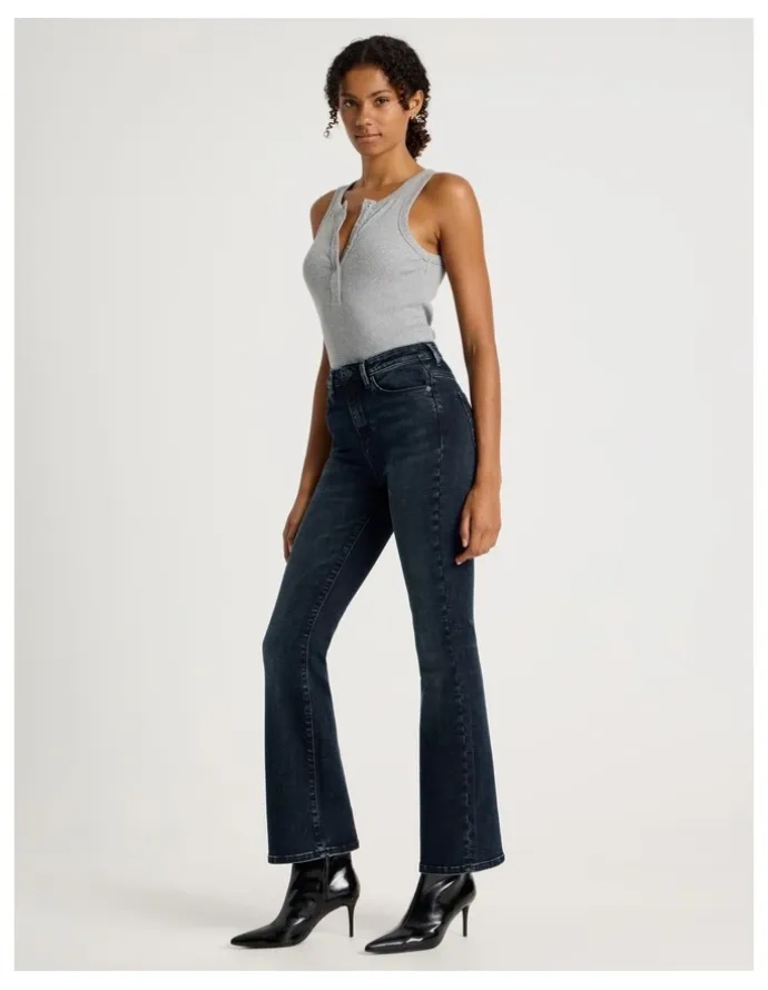 GRAB Skinny Bootcut High Rise Jean in Blue Black
