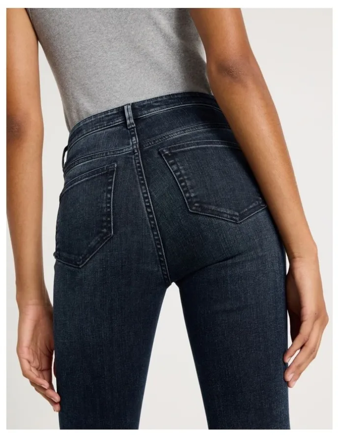 GRAB Skinny Bootcut High Rise Jean in Blue Black