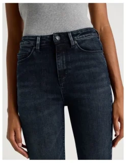 GRAB Skinny Bootcut High Rise Jean in Blue Black